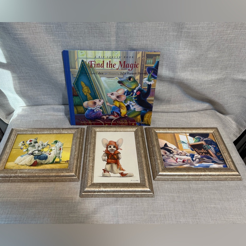 LOT of 3 Rip Squeak SIGNED Art Prints + Find The Magic HCDJ Illustrator SIGNED.